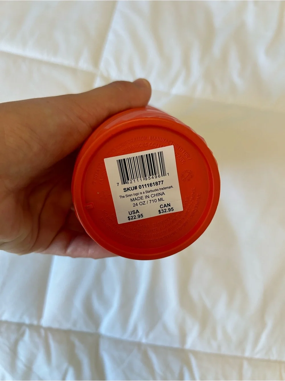 Starbucks Iridescent Purple-to-Red Swirl Tumbler with Red Straw
